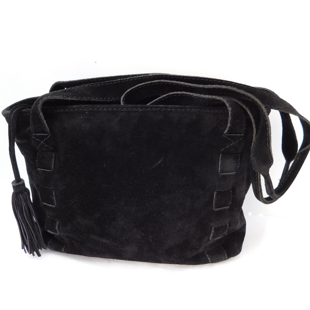 Vintage Bottega Veneta Black Suede Tassel Bag